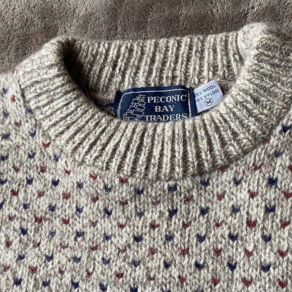 Peconic Bay Traders Multicolor Patterned Crewneck Sweater - Picture 2 of 5